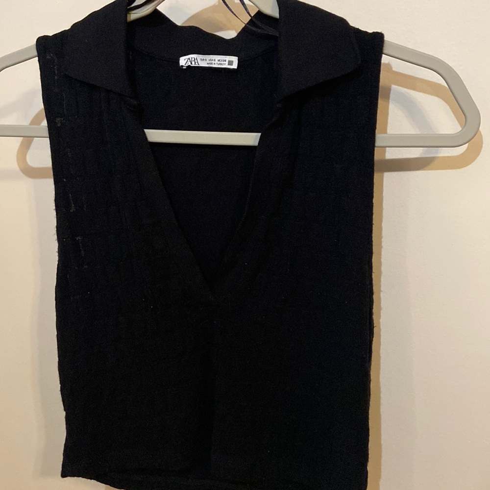 zara black crop top
